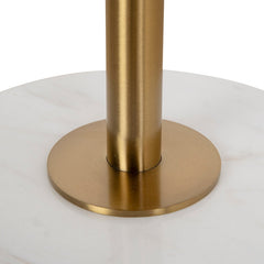 CST8794-NY 45cm Brushed Gold Side Table - Carrara Marble
