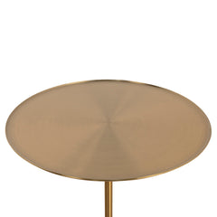 CST8795-NY 45cm Brushed Gold Side Table - Travertine