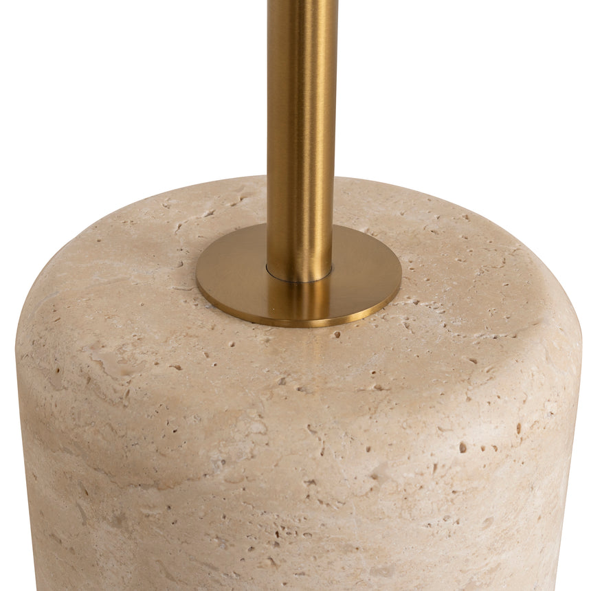 45cm Brushed Gold Side Table | Travertine | Myka Home - View 6