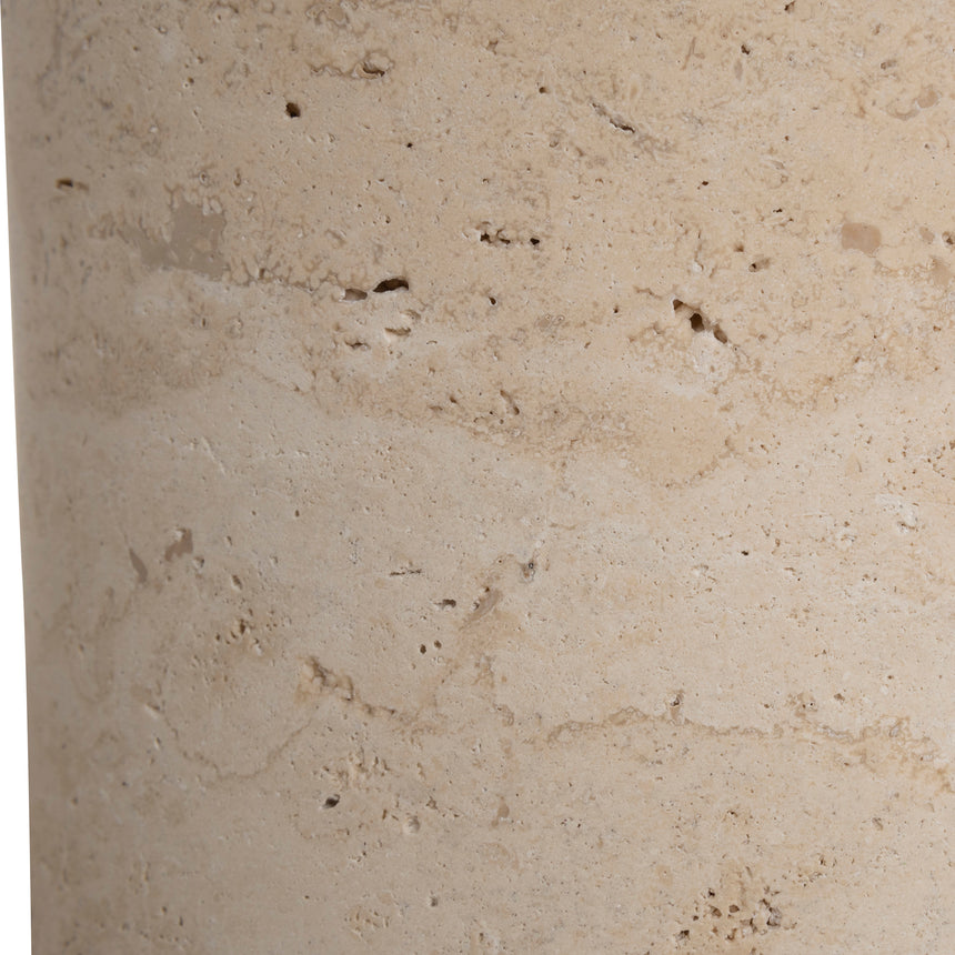 45cm Brushed Gold Side Table | Travertine | Myka Home - View 7