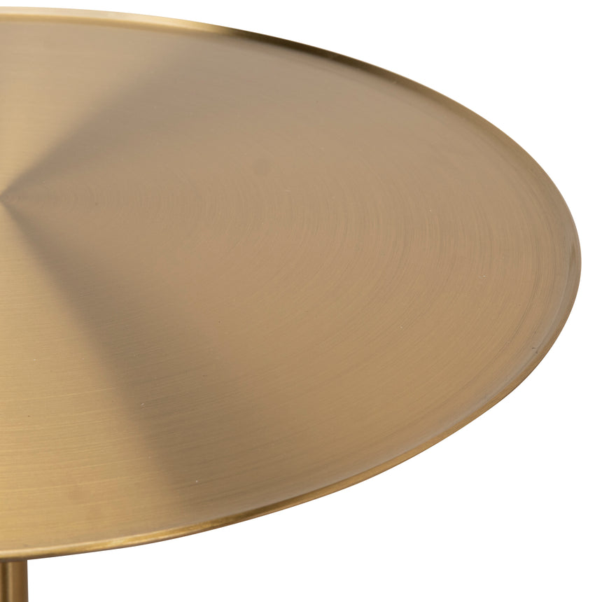 45 cm Brushed Gold Side Table | Faceted Granite Marble | Myka Home - View 6