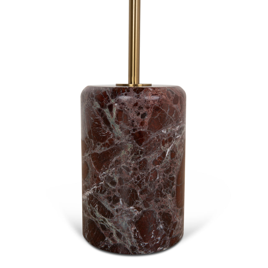 45cm Brushed Gold Side Table | Rosso Levanto Marble | Myka Home - View 11