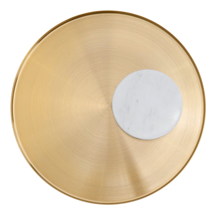 40cm Round Brushed Gold Side Table | Marble | Myka Home - View 7
