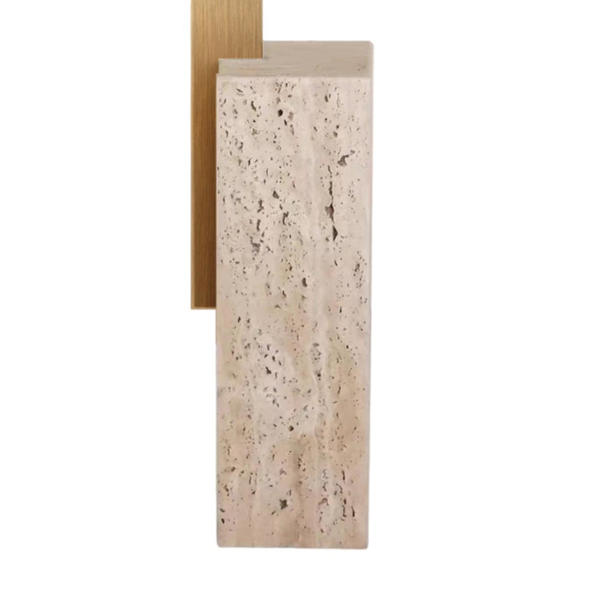 40 cm Brushed Gold Side Table | Natural | Myka Home - View 4