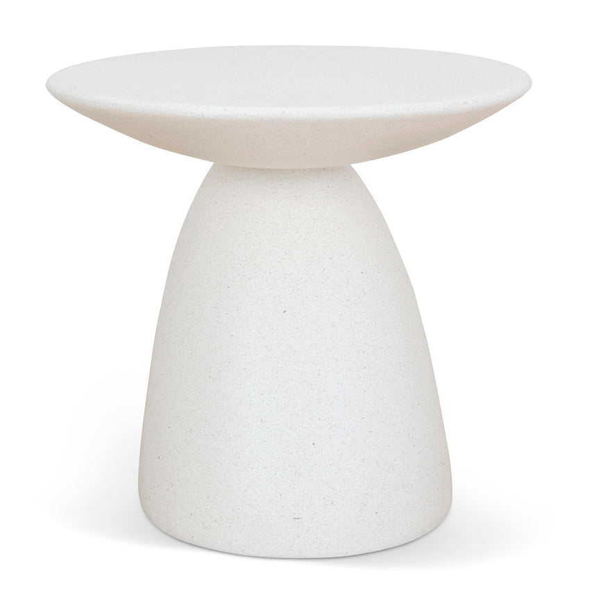 60cm Fibre Glass Side Table | White | Myka Home - View 2