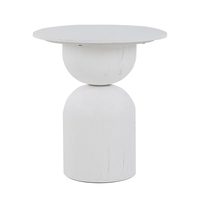 Round Side Table | Full White | Myka Home - View 2