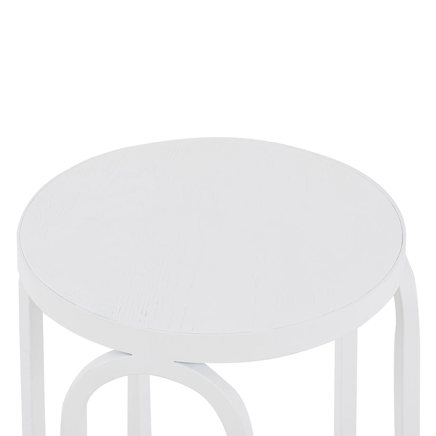 Oak Side Table | Full White | Myka Home - View 4