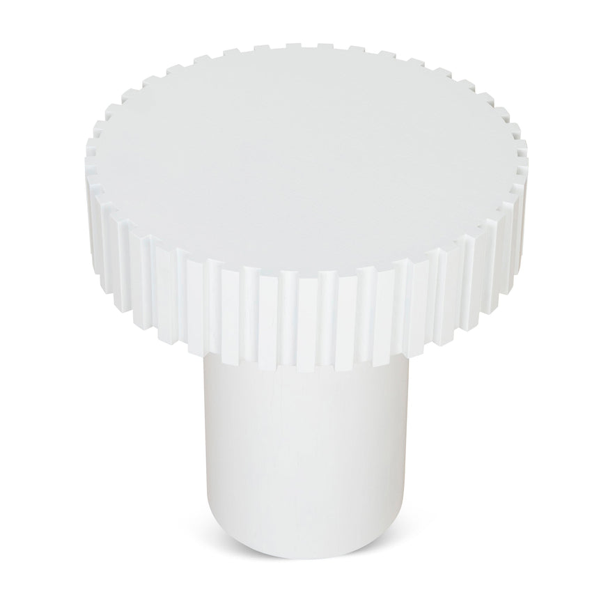 50cm Round Side Table | Full White | Myka Home - View 2