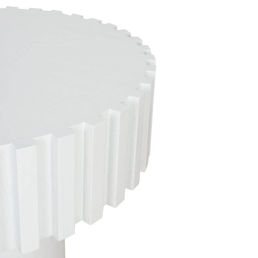 50cm Round Side Table | Full White | Myka Home - View 3