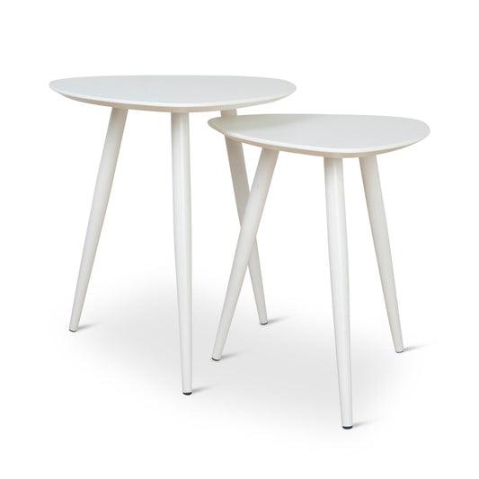 Ex Display - Set of 2 - CST8986-KD Side Table - White