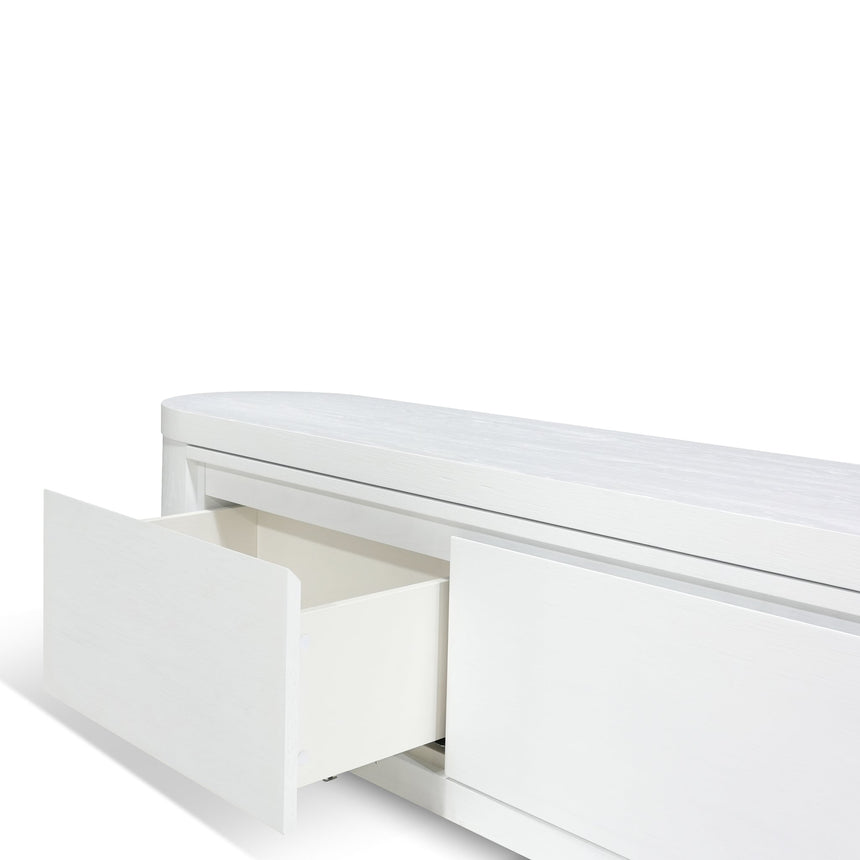 Extendable TV Entertainment Unit | Full White Oak | Myka Home - View 12