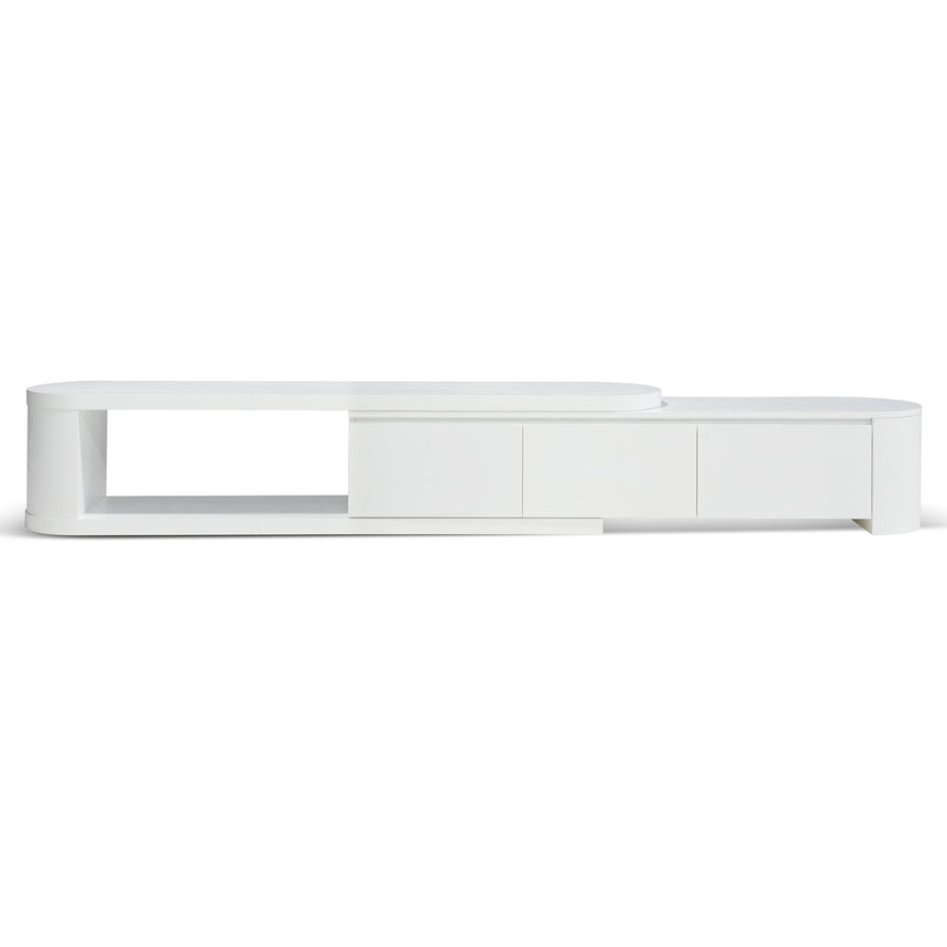 Extendable TV Entertainment Unit | Full White Oak | Myka Home - View 2