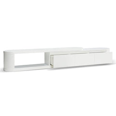 CTV10213-CN Extendable TV Entertainment Unit - Full White Oak