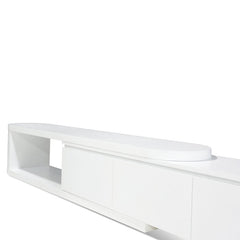 CTV10213-CN Extendable TV Entertainment Unit - Full White Oak