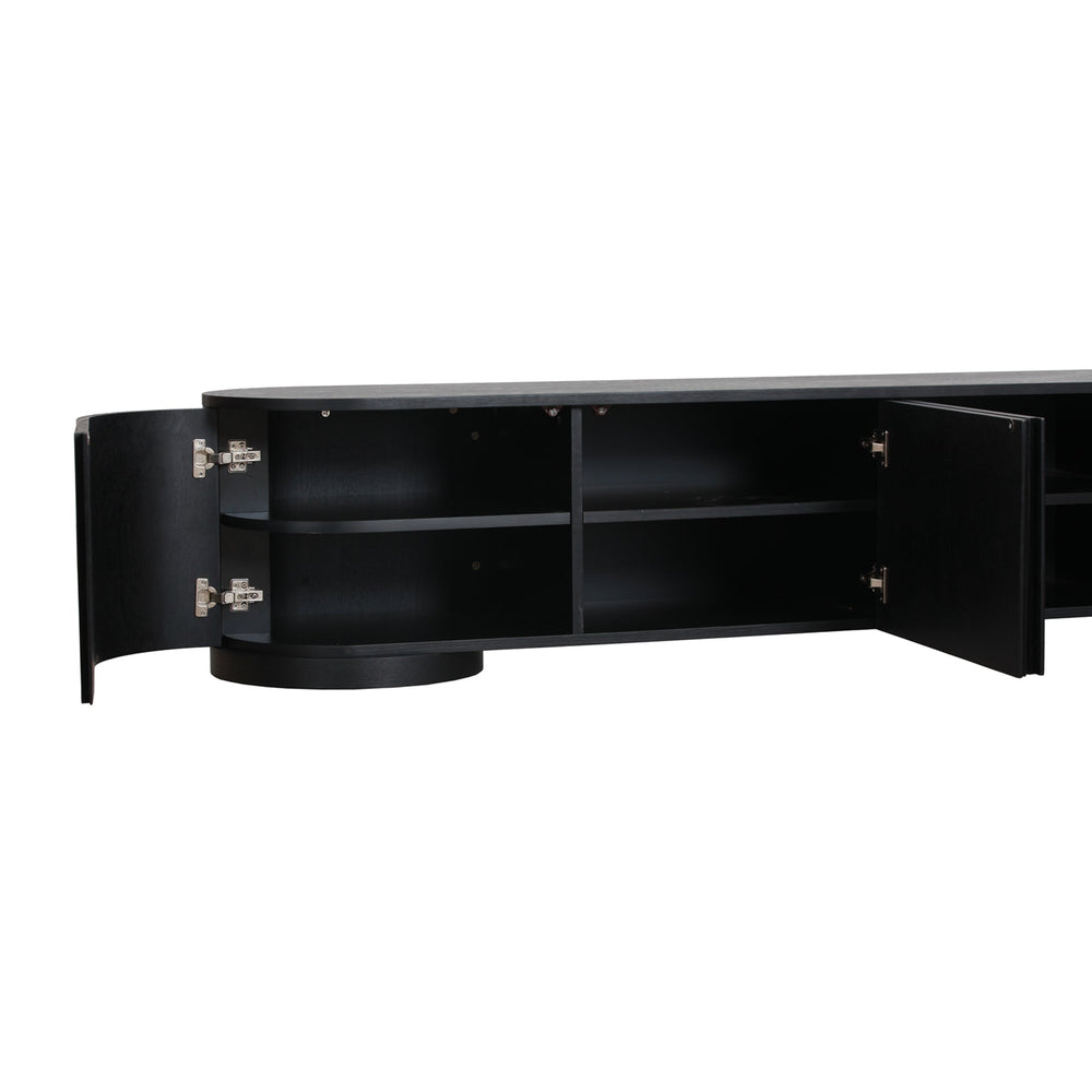 2.2m TV Entertainment Unit | Full Black | Myka Home - View 3