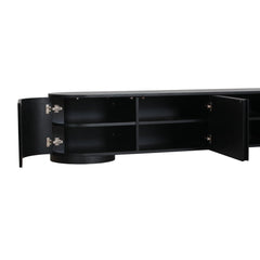 2.2m TV Entertainment Unit | Full Black | Myka Home