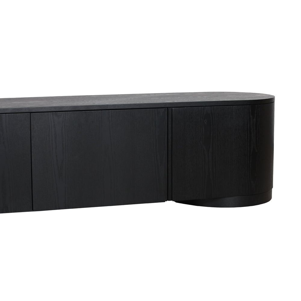 2.2m TV Entertainment Unit | Full Black | Myka Home - View 4