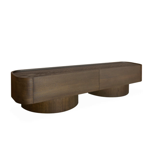 2.2m TV Entertainment Unit | Caramel Oak | Myka Home