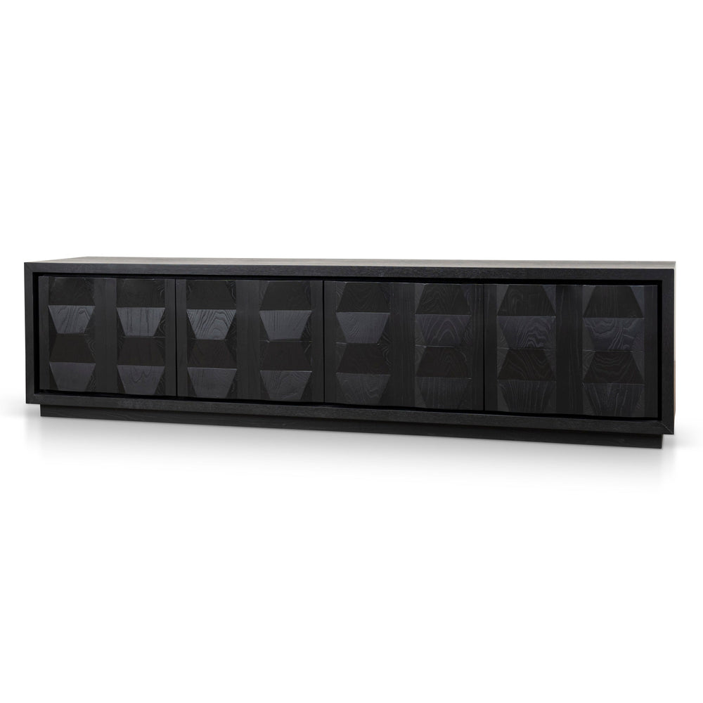 2.2m TV Entertainment Unit | Full Black | Myka Home
