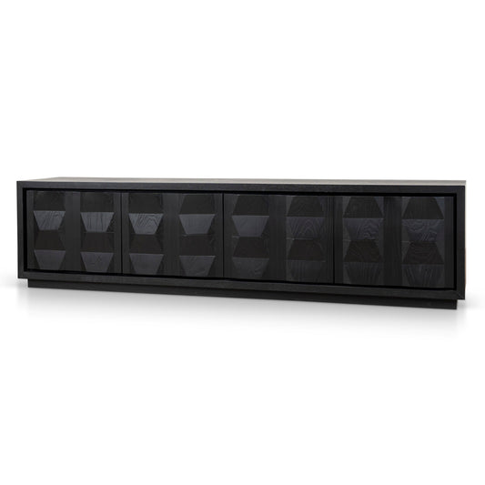 2.2m TV Entertainment Unit | Full Black | Myka Home