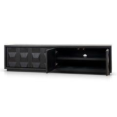 2.2m TV Entertainment Unit | Full Black | Myka Home