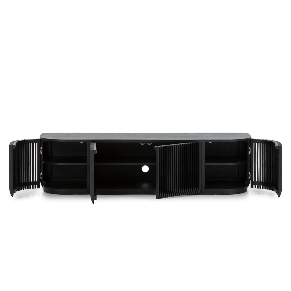 1.75m TV Entertainment Unit | Black Stain | Myka Home - View 3