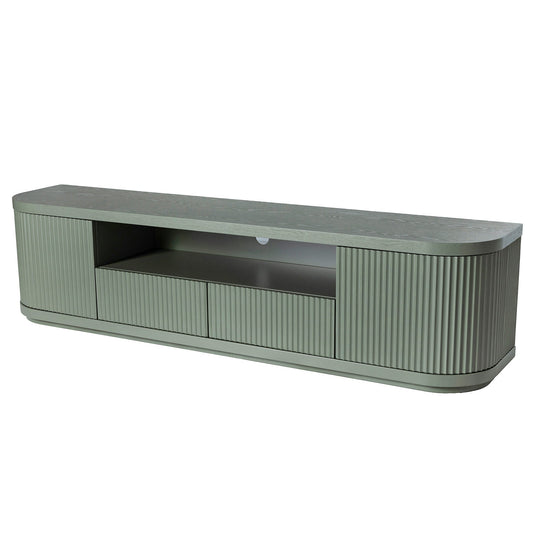 2M Veneer Top Entertainment TV Unit | Sage Green | Myka Home
