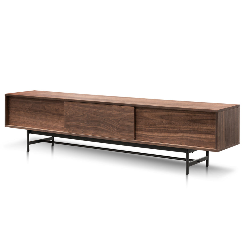 2.1m Walnut Wooden TV Entertainment Unit | Black legs | Myka Home - View 2