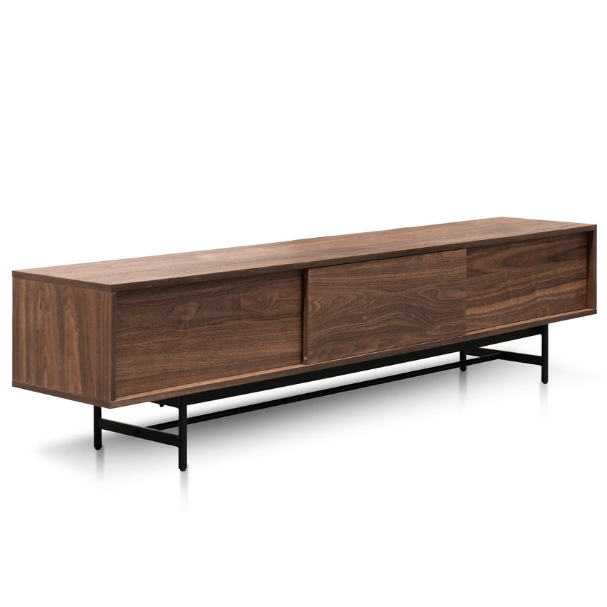 2.1m Walnut Wooden TV Entertainment Unit | Black legs | Myka Home - View 3