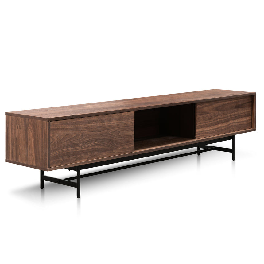 2.1m Walnut Wooden TV Entertainment Unit | Black legs | Myka Home - View 4