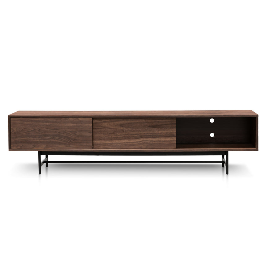 2.1m Walnut Wooden TV Entertainment Unit | Black legs | Myka Home - View 6