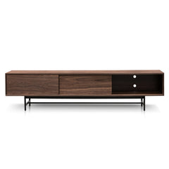 CTV6051-KD 2.1m Walnut Wooden TV Entertainment Unit - Black legs