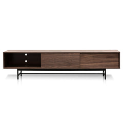 CTV6051-KD 2.1m Walnut Wooden TV Entertainment Unit - Black legs