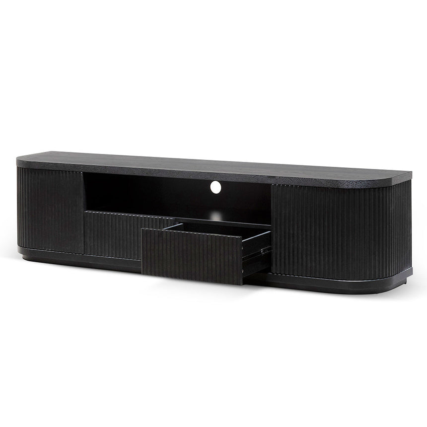 2m Veneer Top Entertainment TV Unit | Full Black | Myka Home - View 5
