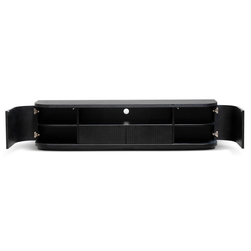 2m Veneer Top Entertainment TV Unit | Full Black | Myka Home - View 3