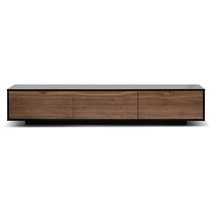 CTV6600-BB 2.3m Wooden Entertainment Unit - Black with Walnut Drawers