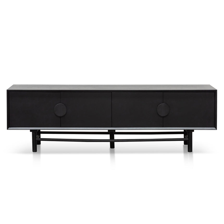 1.8m Wooden TV Entertainment Unit | Black | Myka Home - View 2