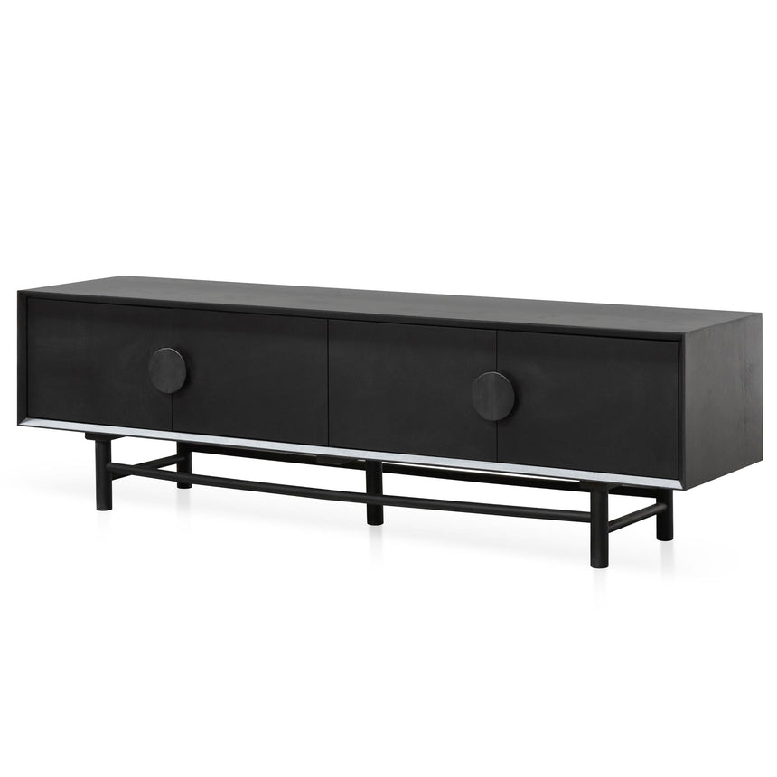 1.8m Wooden TV Entertainment Unit | Black | Myka Home - View 4
