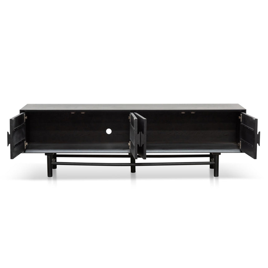 1.8m Wooden TV Entertainment Unit | Black | Myka Home - View 3