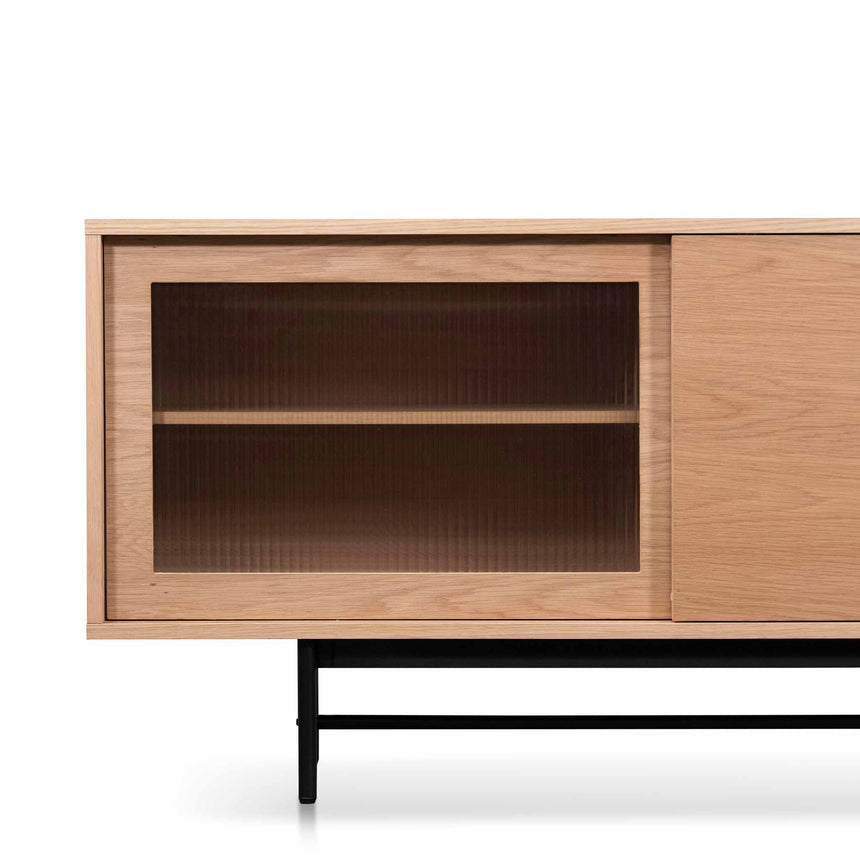 2.1m Wooden Entertainment TV Unit | Natural with Flute Gla | Myka Home - View 9