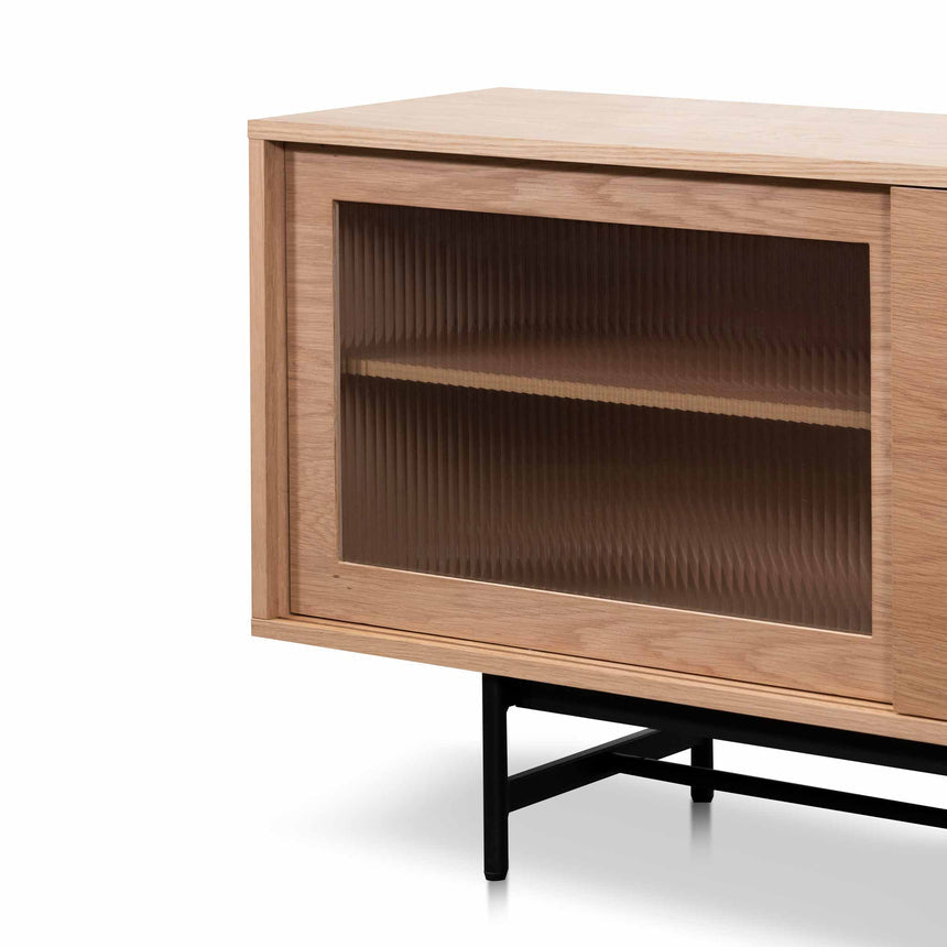 2.1m Wooden Entertainment TV Unit | Natural with Flute Gla | Myka Home - View 10