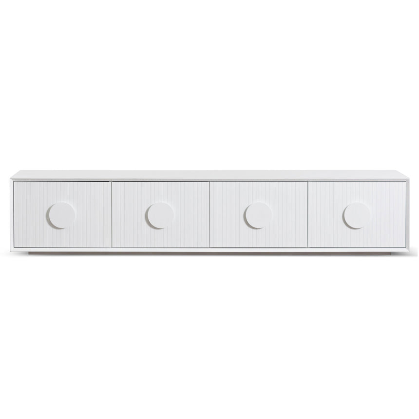 2.3m Wooden Entertainment TV Unit | White | Myka Home - View 2