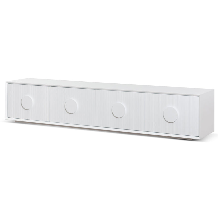 2.3m Wooden Entertainment TV Unit | White | Myka Home