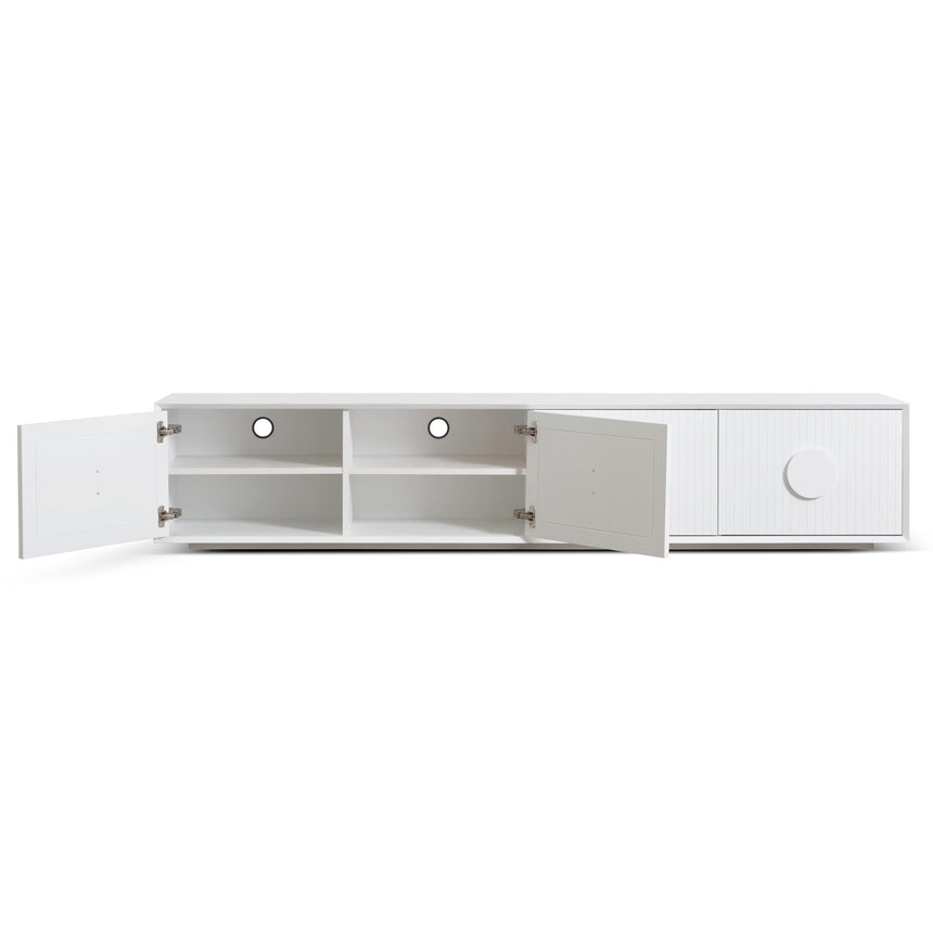 2.3m Wooden Entertainment TV Unit | White | Myka Home - View 5