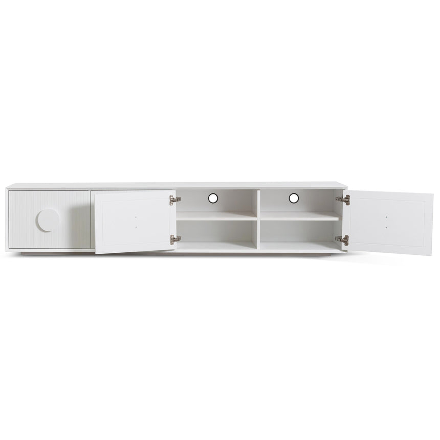 2.3m Wooden Entertainment TV Unit | White | Myka Home - View 6