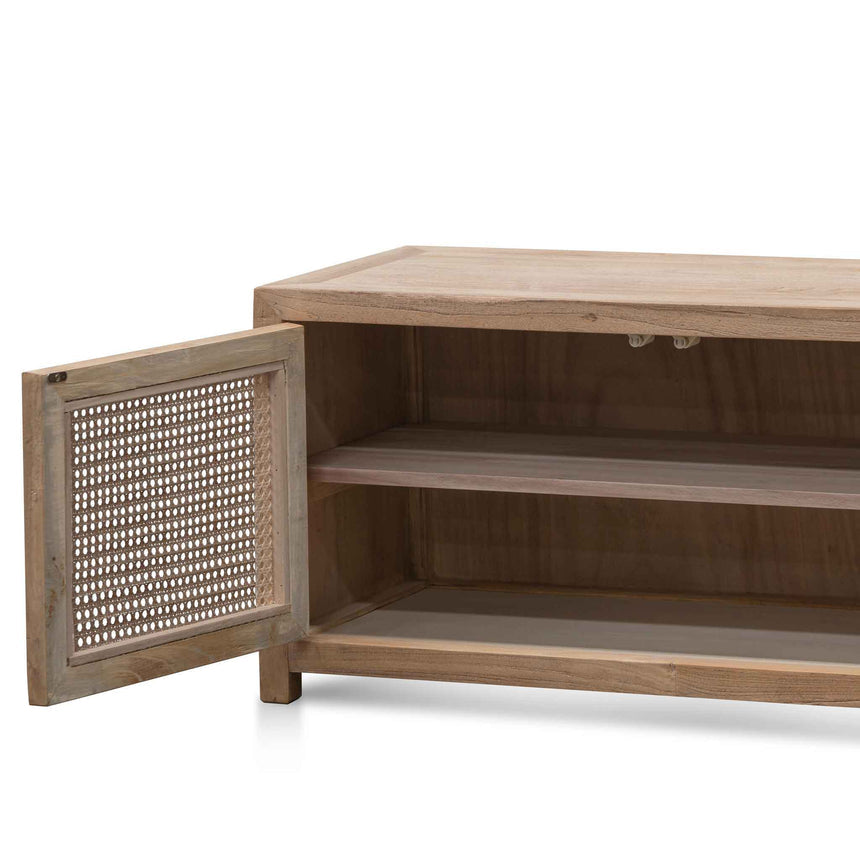 2m TV Entertainment Unit - Natural with Rattan Doors - View 5