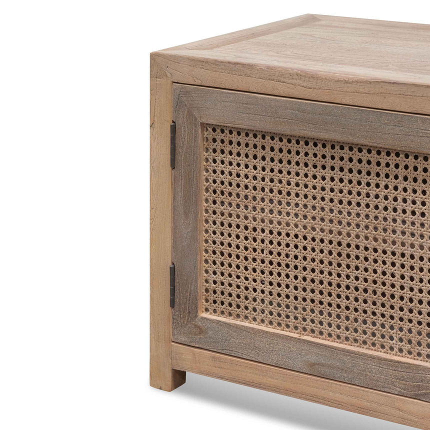 2m TV Entertainment Unit - Natural with Rattan Doors - View 4