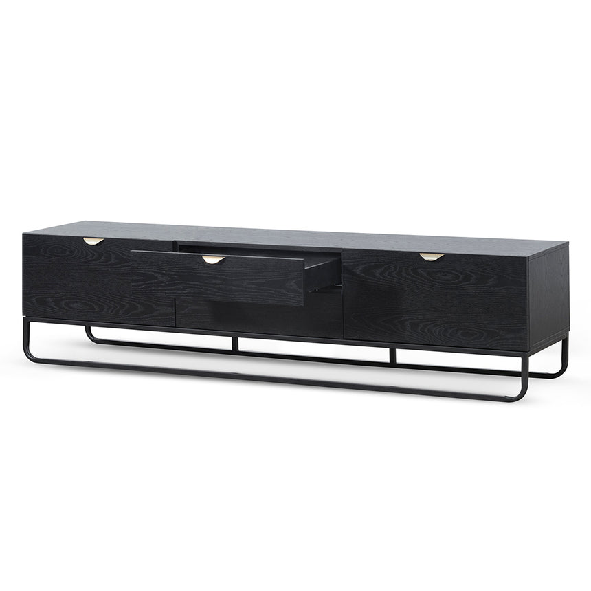 2m Wooden TV Entertainment Unit | Black | Myka Home - View 4