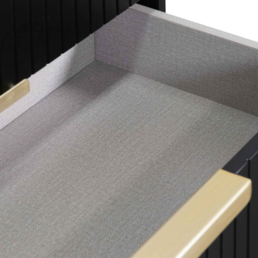 Matte Black TV Entertainment Unit | Brass Legs and Handle | Myka Home - View 5