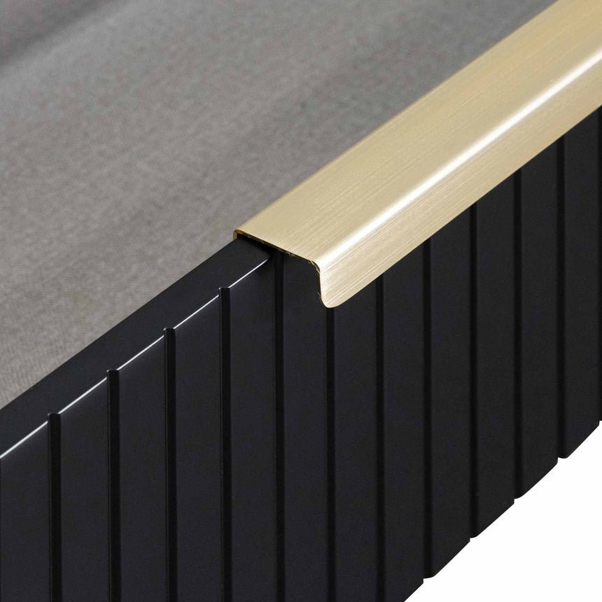 Matte Black TV Entertainment Unit | Brass Legs and Handle | Myka Home - View 6